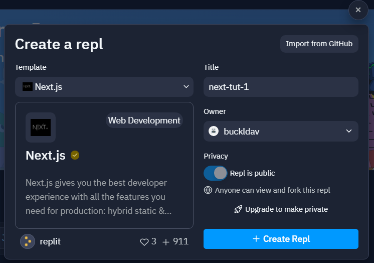 Create Repl